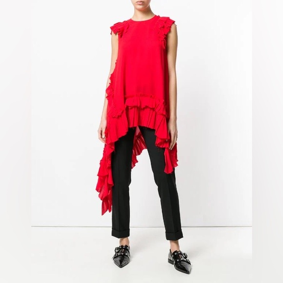 Like new Alexander McQueen asymmetric ruffle top, size 42 - Picture 2 of 15